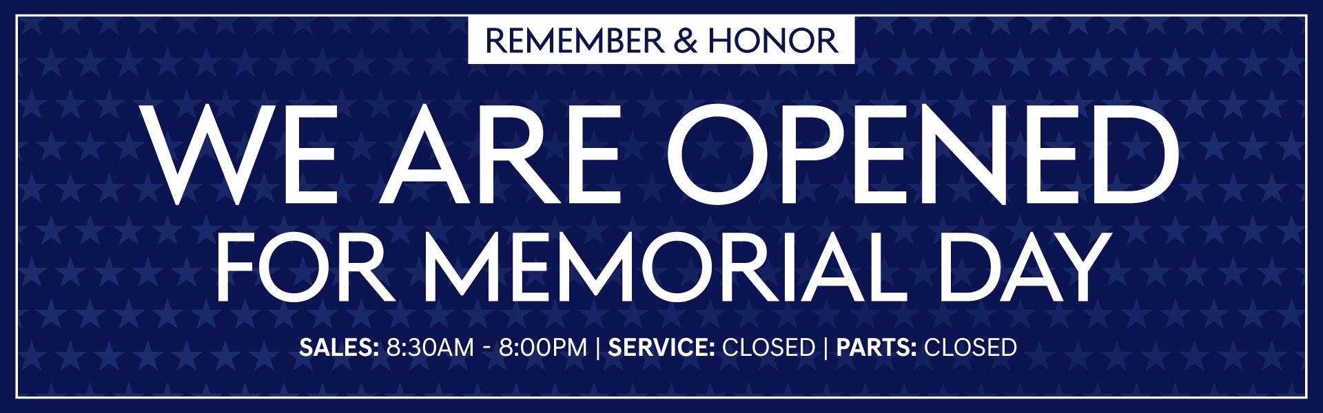 Open Memorial Day