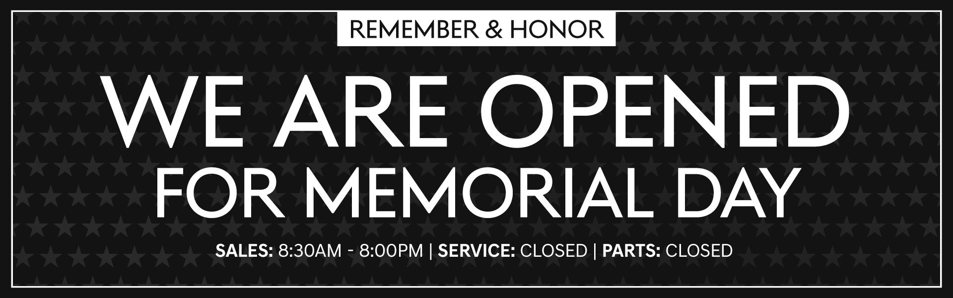 Open Memorial Day