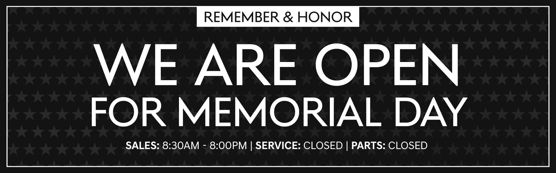 Open Memorial Day