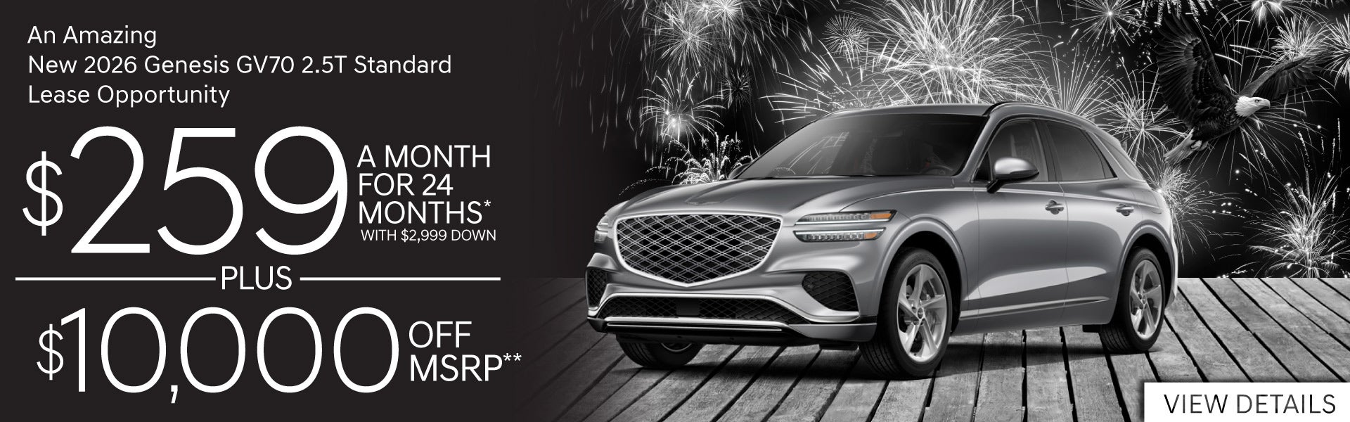 NEW 2026 Genesis GV70 2.5T Standard	Lease for $259 A MONTH F