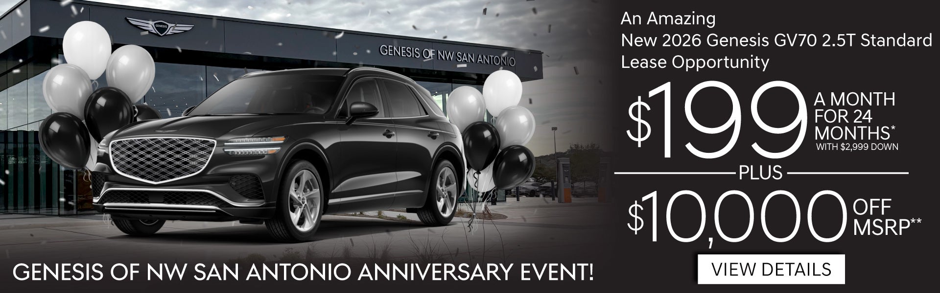 NEW 2026 Genesis GV70 2.5T Standard	"LEASE FOR $199 A MONTH 